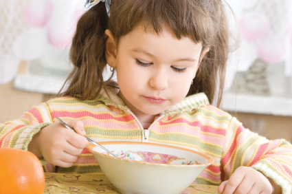 Little girl eating