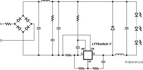PI推出可控硅调光LYTSwitch-7 LED驱动器IC可将BOM元件数减少40%