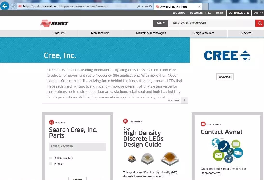 科锐与安富利合作，扩展LED器件与模组分销网络