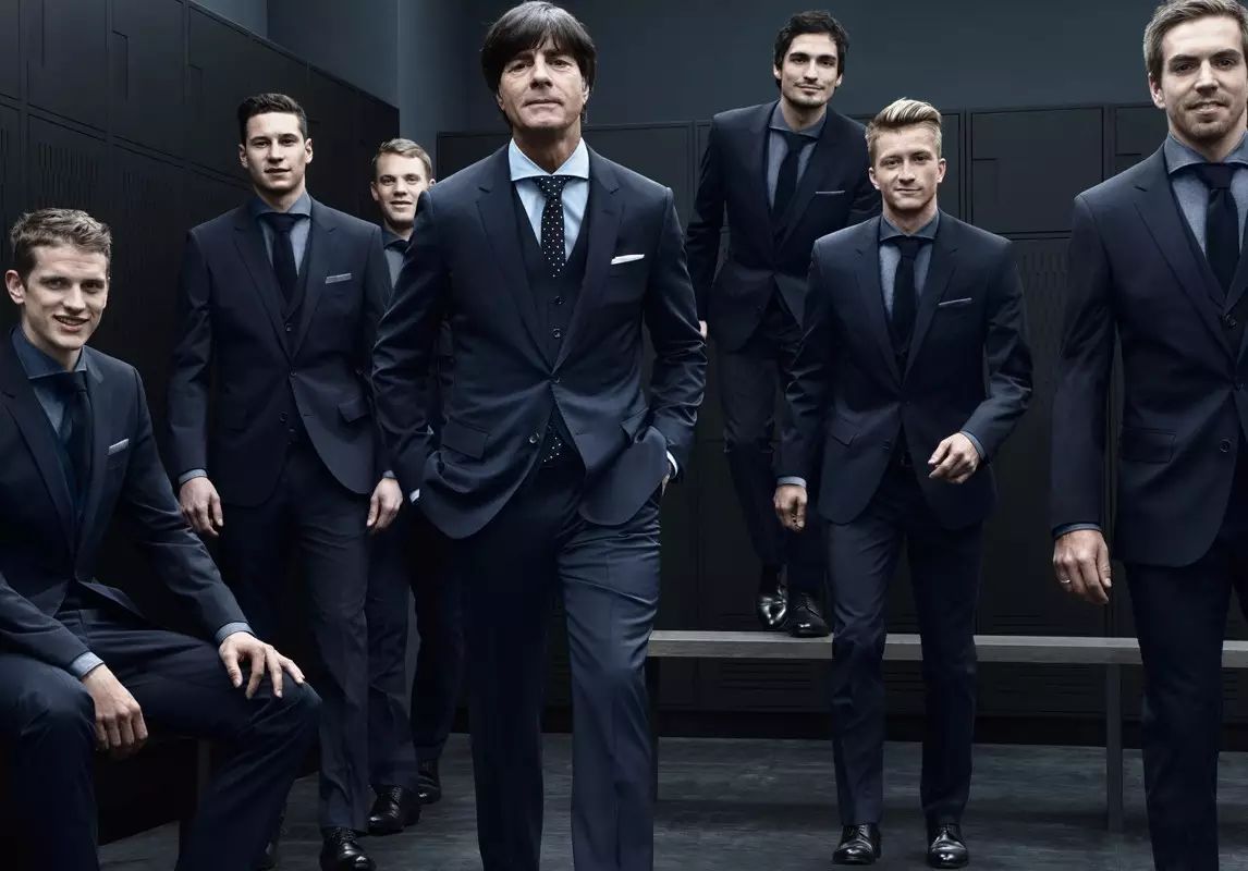 德国队的正装几乎是hugo boss的标配