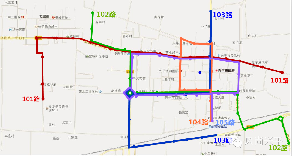 天翔科技 公众号文章 >> 正文  加上之前的101路,102路和103路公交车