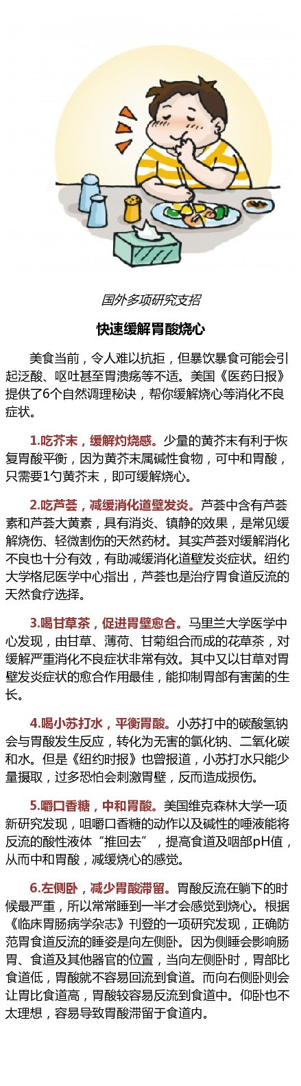 6个小妙招，快速缓解胃酸烧心