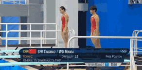 女子双人3米跳板决赛:吴敏霞/施廷懋(mào)完美五跳总分345.6分获得冠
