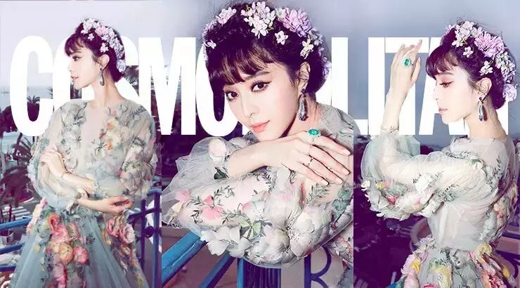 范冰冰的花朵连衣裙无与伦比的洋气