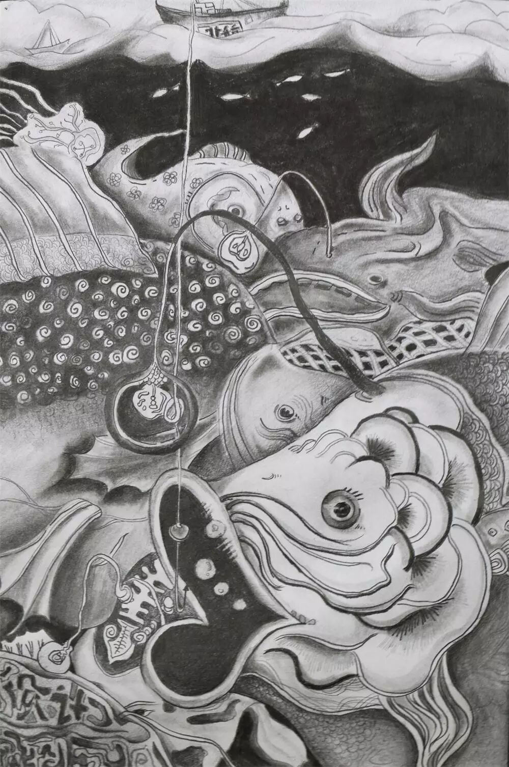 视觉传达设计15级本科的《设计素描》展