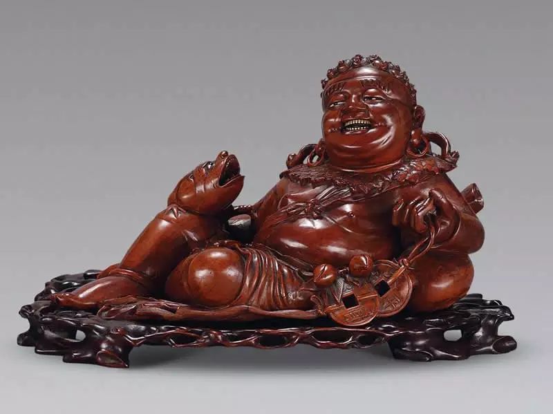 中国 清代 古黄楊木彫 風雨雷神 時代物 細密毛彫 置物 賞物