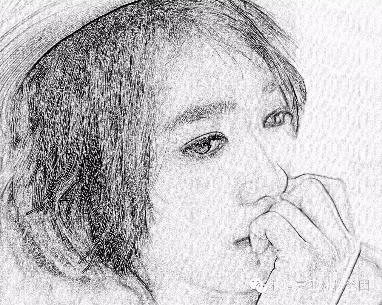 【原创】朴信惠电脑手绘素描照片,多谢大家分享