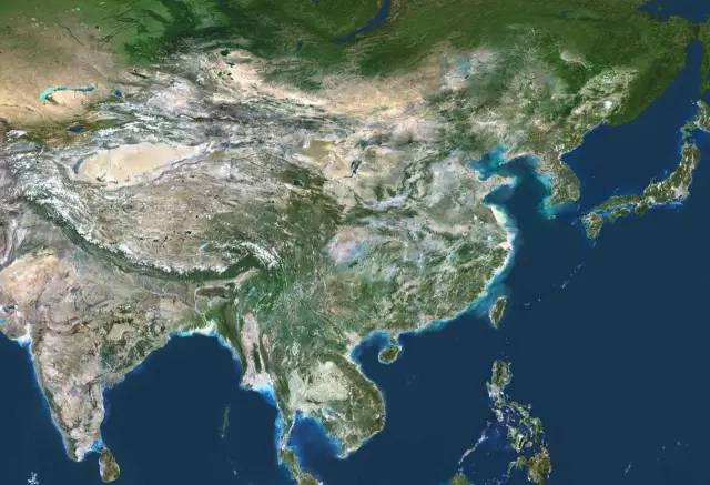 太空卫星上拍摄到的中国