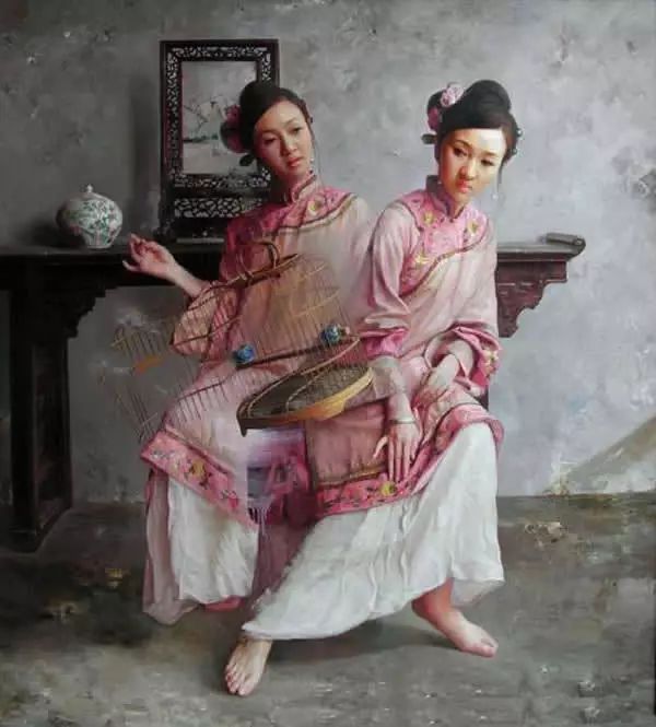 王明月中国女人油画