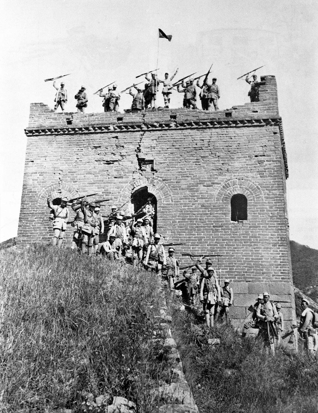 反法西斯战争胜利70周年重点影片《百团大战》剧组正在这里拍摄一场