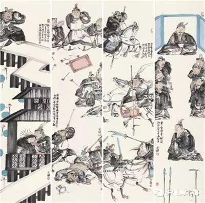 lot:0213 周京新《三国人物》