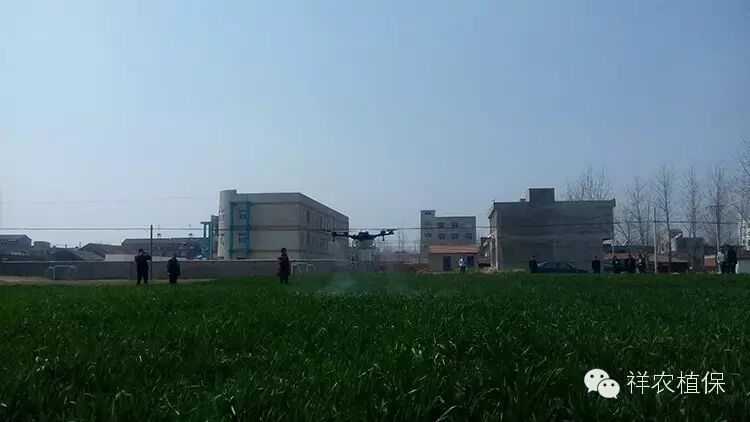 祥農(nóng)無(wú)人植保機(jī)飛入安徽蚌埠小麥田間 