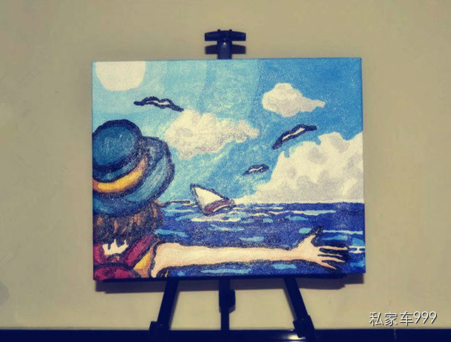 油畫——《擁抱自由》 作者：趙億嘉19歲星星兒