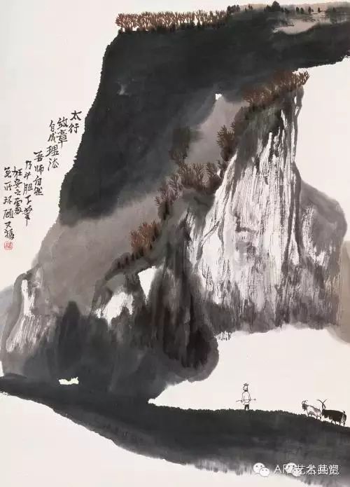 贾又福的山水画,体现了中国传统绘画在当代画家的继承,发展的道路上