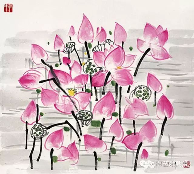 吴冠中 《荷花》