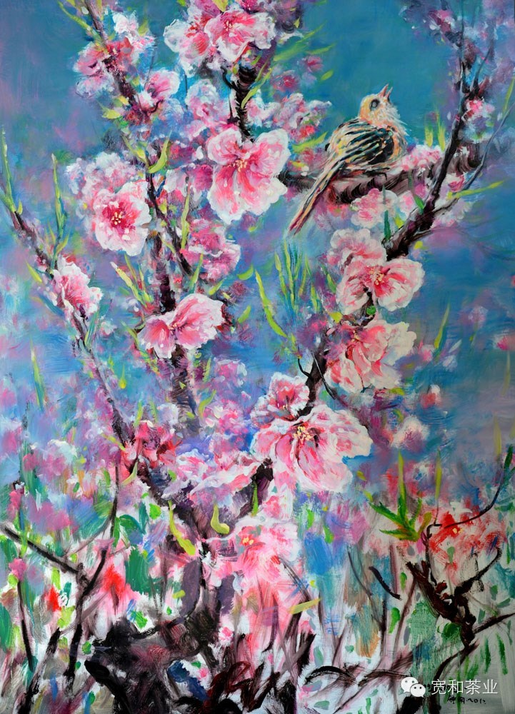 2015红世界 油画中的桃花红
