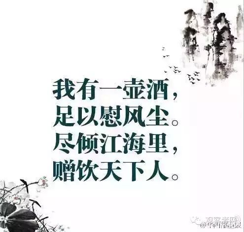 "我有一壶酒,足以慰风尘" 求当代李白杜甫接下半句