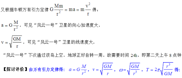 高一物理曲线运动万有引力典型例题