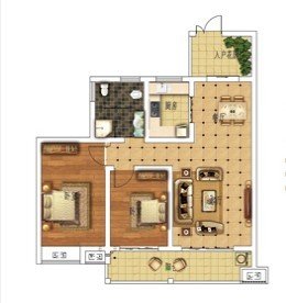 金域华府2号栋的93平米b户型