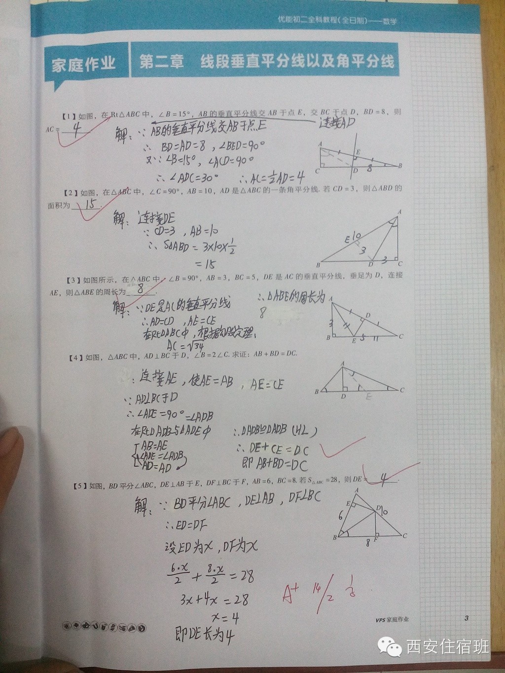 初二班邹明达的数学鼢业