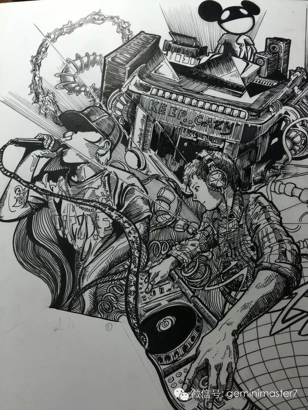 平面构成作业-工笔黑白装饰画半教程(第一期,共三期)