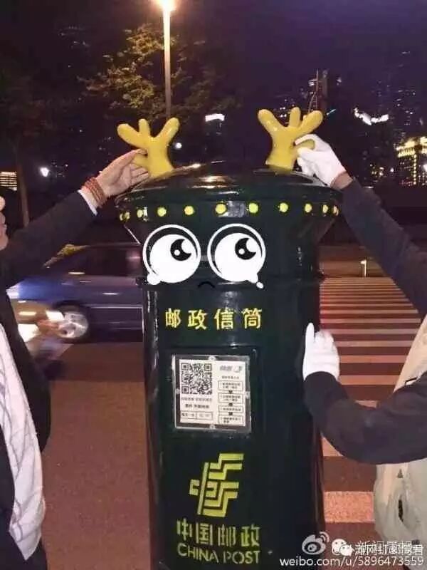 被鹿晗摸过的外滩邮筒长出了一对鹿角!然后……居然被神...