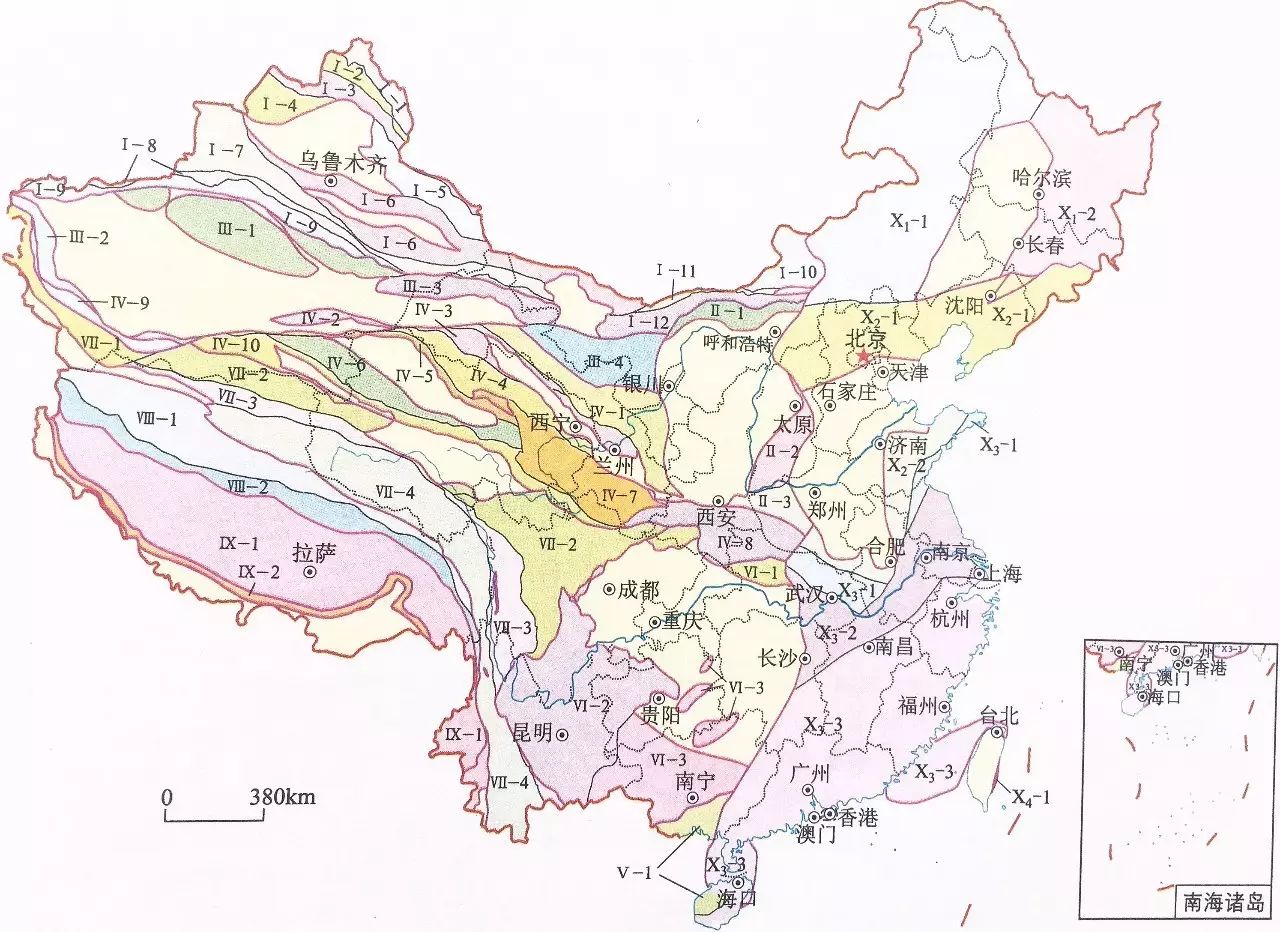 中国火山岩构造岩浆岩带分布图