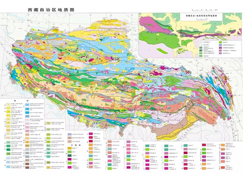 青藏高原地区地质图