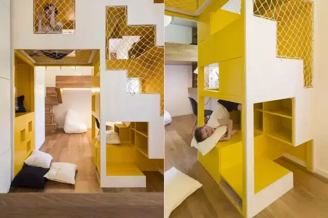 谁说小户型住宅里不能做游乐场，看这个俄罗斯设计师怎么做到的！