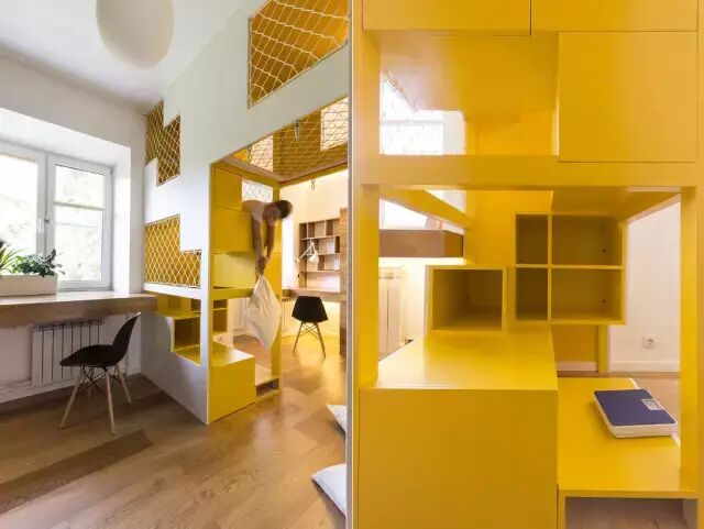 谁说小户型住宅里不能做游乐场，看这个俄罗斯设计师怎么做到的！