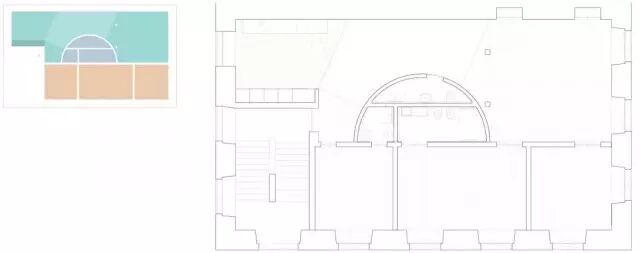 一堵半圆形的分隔墙，划分日夜不同的生活空间！