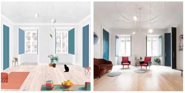 一堵半圆形的分隔墙，划分日夜不同的生活空间！