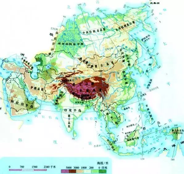 精选||寒假自学计划——亚洲的位置,地形地势,河流