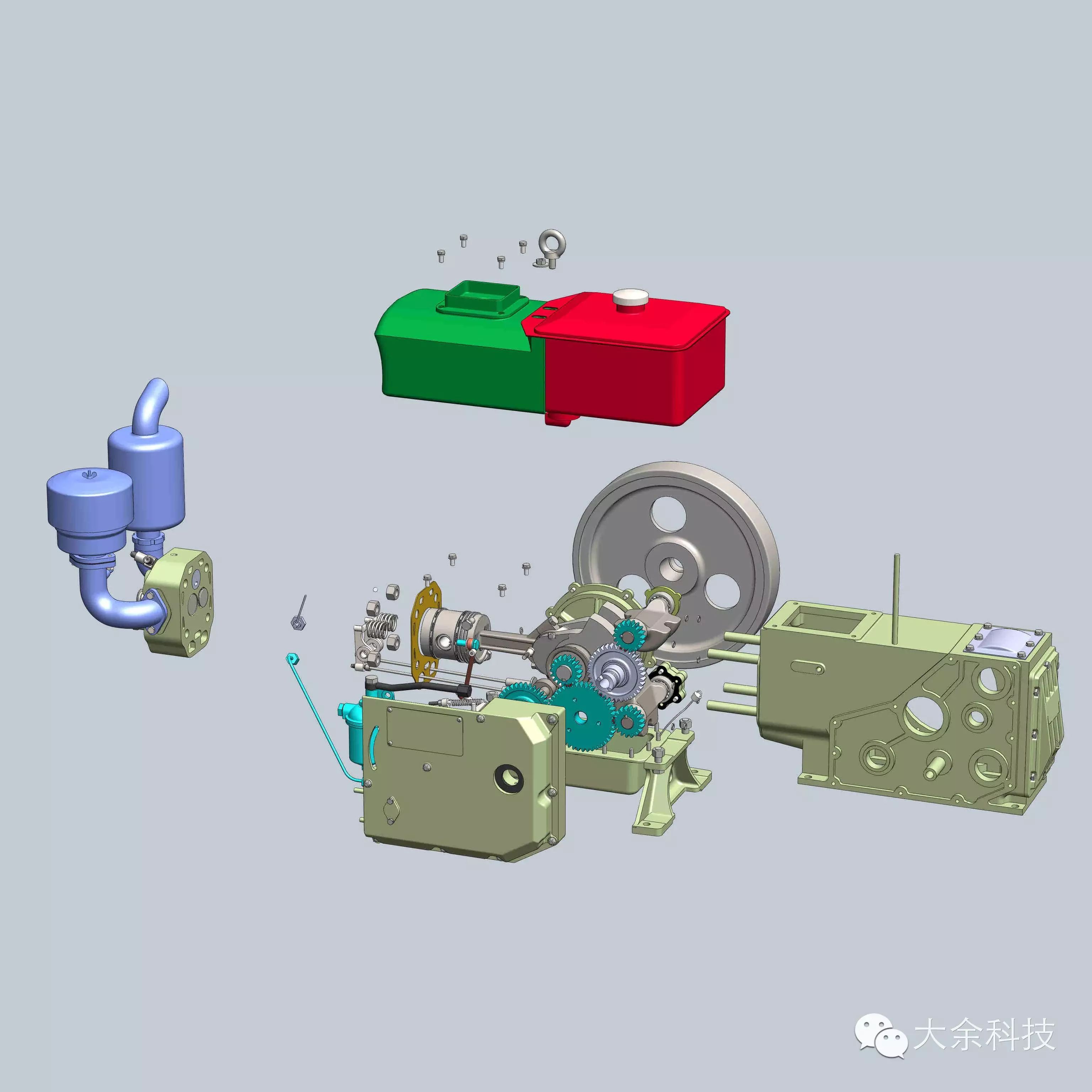 花一分钟认识一下s195柴油机的结构
