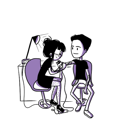 纹身师好像看出了我生无可恋, 愣是边纹边聊了一个下午开导我.