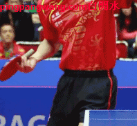 gif动图第7集:张继科正手侧旋发球技术(附视频)