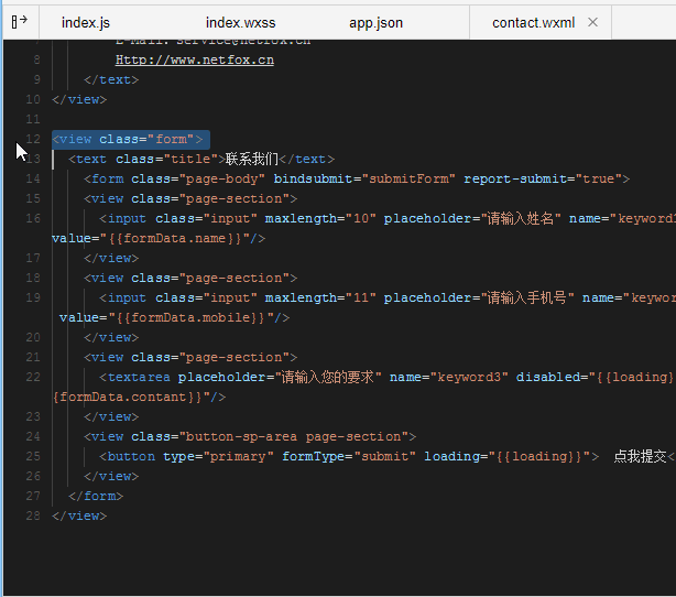 js,wxml,json,wxss 等文件不能折叠