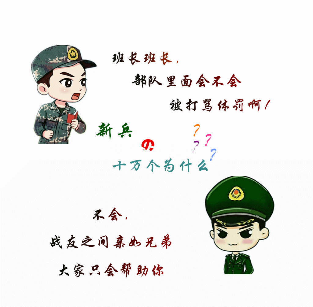 接下来小编用漫画的方式为新入营的战友和担忧的家长们解答疑惑.