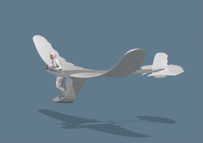 柔性的翅膀使得它在水平飞行中可控,并且在拍动过程中能提供必要的