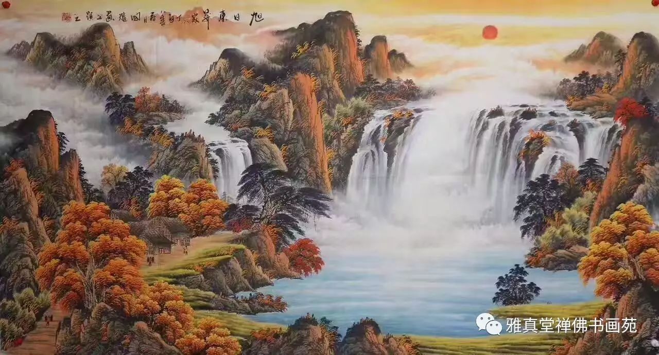 客厅好风水装饰画 聚宝盆山水画中的旺财秘密