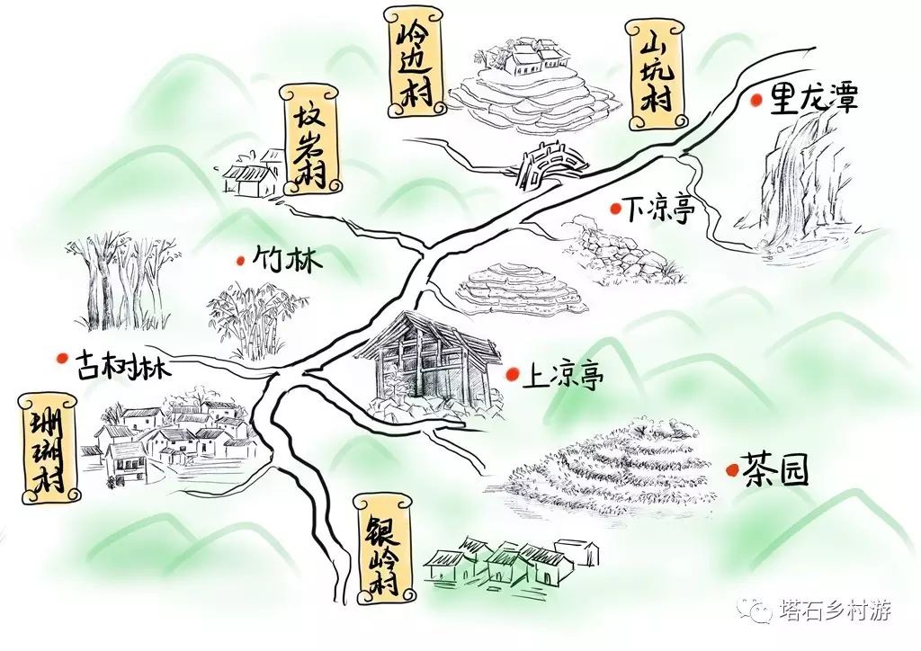 从山坑出发,沿着汤松古道,可以走到金华与松阳交界的珊瑚村,银岭村