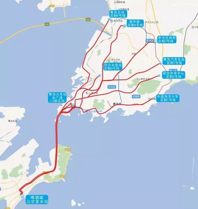 站东广场站发车经兰山路,费县路,广州路,莘县路,云南路,胶州湾隧道图片
