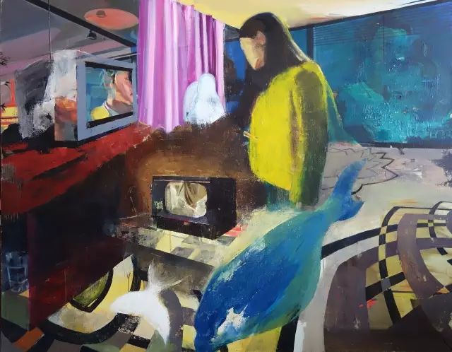 ▲史怡然 | 海豚宾馆 | 布面油画  S记者 YIRAN | Dolp记者n Hotel | Oil on canvas  2015 | 185 x 145 cm