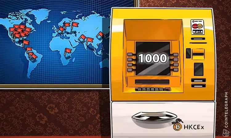 全球比特币ATM数量已超1000台，中国仅12台
