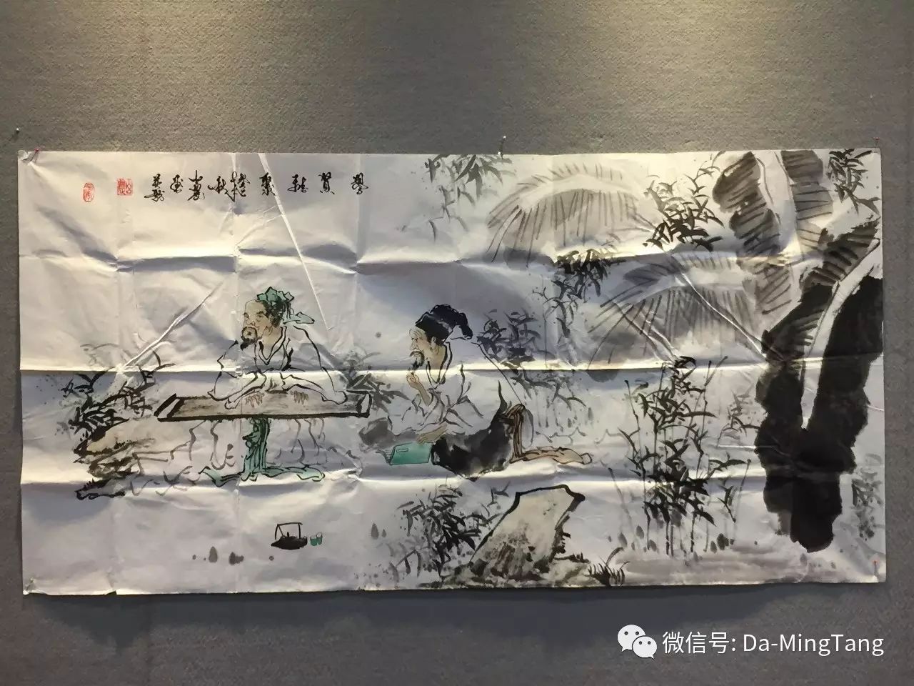 351 龙山农人物画(聚贤图) 尺寸:68*138cm 交流价:200