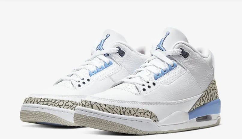 aj3unc北卡蓝配色开箱测评aj3北卡蓝上脚赏析