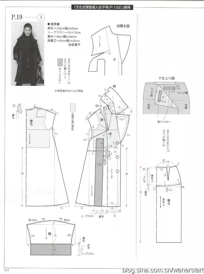 秋冬季节大衣风衣外套(款式 裁剪图)