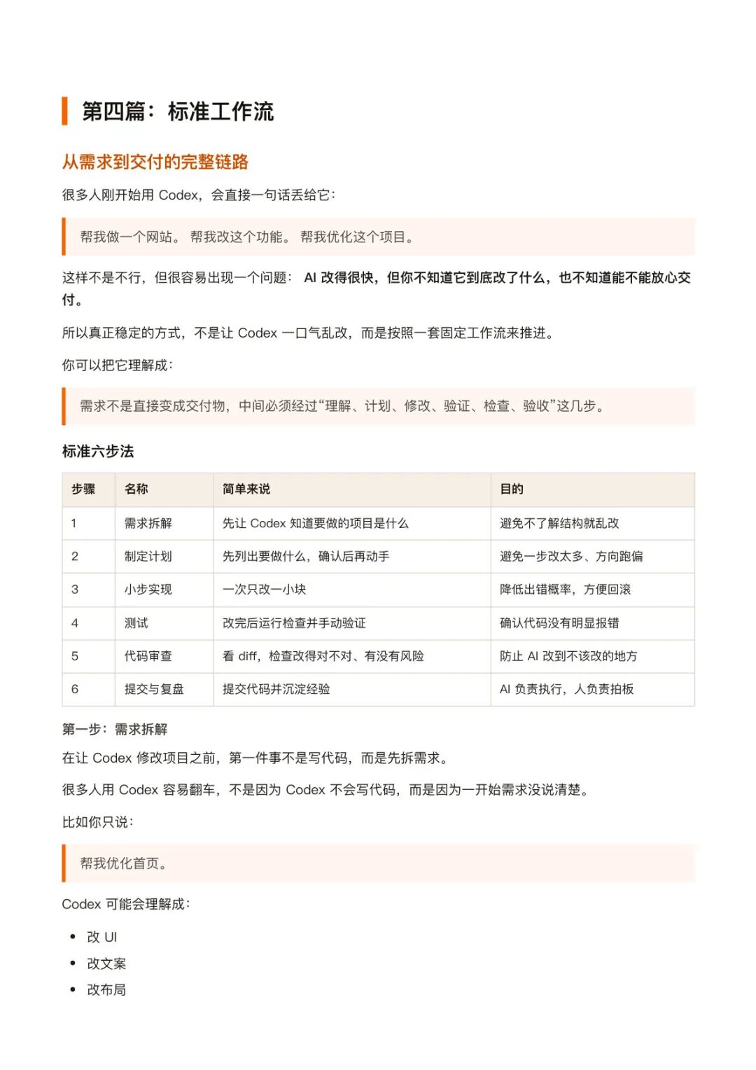 标准工作流六步法