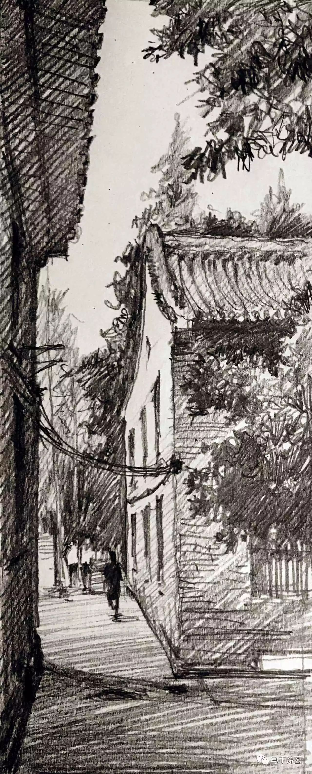 铅笔速写·南京风景两张