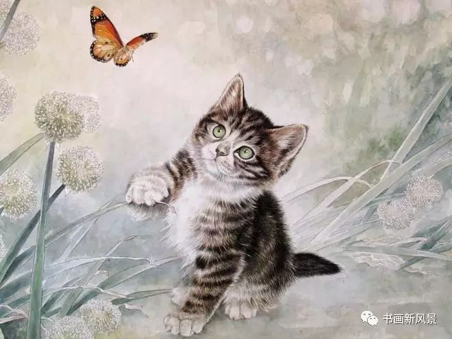 又一组可爱的小猫咪国画